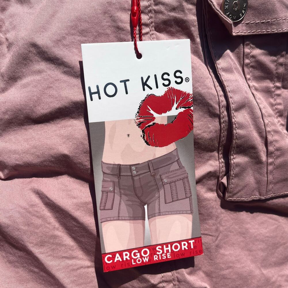 HOT KISS LOW RISE CARGO SHORT MUAVE ROSE Sz 9 - Picture 6 of 10